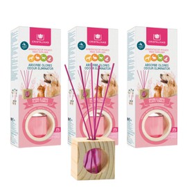 CRISTALINAS Pet Odour Eliminating Reed Diffusers Fluffy Towels Scent - 30ml Air Fresheners for Home - Lasts upto 4 weeks - Pack of 3
