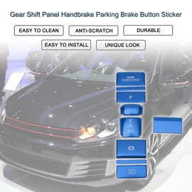 TUCKBOLD Gear Shift Panel Handbrake Parking Brake Button Sticker for VW Golf 8 MK8 R GTI at 2020-2022 Console Interior Trim Engine Start Stop Button Blue 1 Set