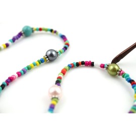 Eyeglass Chains for Women Beaded Reading Glasses Cords Sunglasses Holder String Holder Strap Lanyards Eyewear Retainer (Rose)