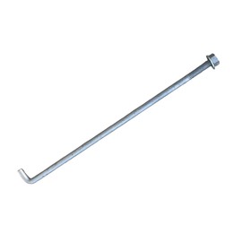 Sandbaggy 1/2" x 18" Threaded Concrete Anchor L-Bolts (Nuts & Washers Included) - Hot Dipped Galvanized - Sill Plate, Base Plate, Masonry, Wood, Cement Anchors, J Bolt (20, 1/2" x 18")