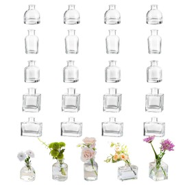 Glasseam Mini Bud Vases for Centerpieces: Clear Small Flower Vase Set of 20 Cute Tiny Glass Vases for Flowers Modern Decorative Wedding Table Centerpiece for Dining Room Decoration