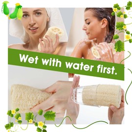 Nogeqi Natural Loofah Sponge, 6" Luffa Sponges, Exfoliating Body Scrubber, Shower Loofah for Women Men Skin Care in Bath Spa Shower