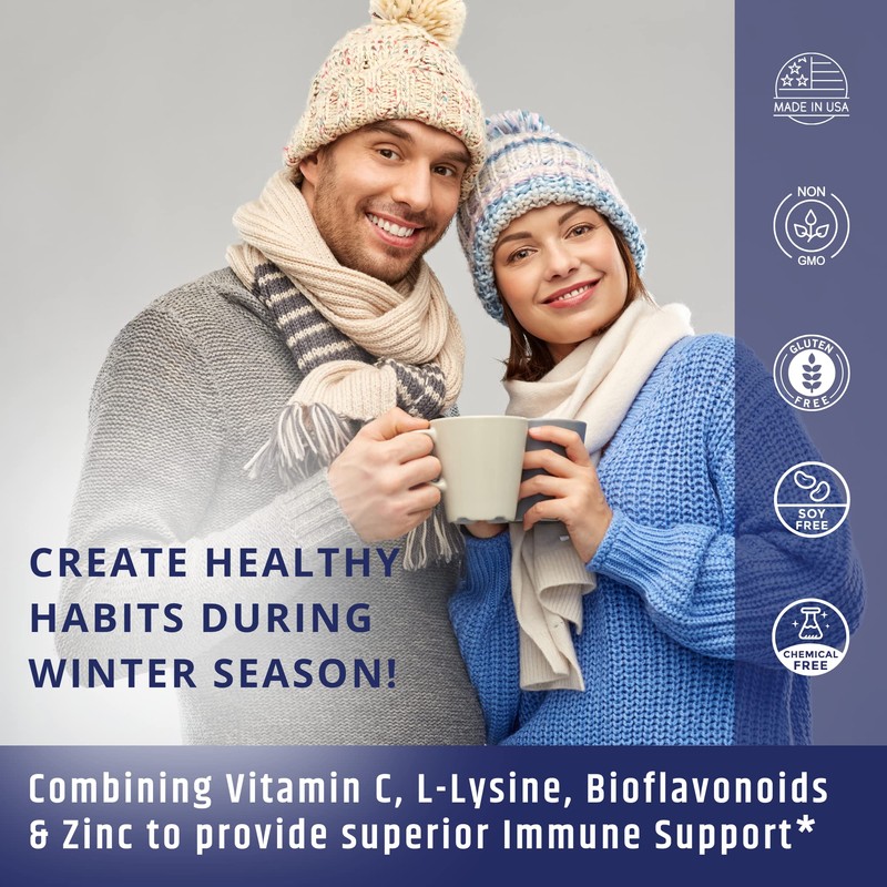 Vitamin C 1000mg Complex with L-Lysine 500mg, Zinc Gluconate 12mg,