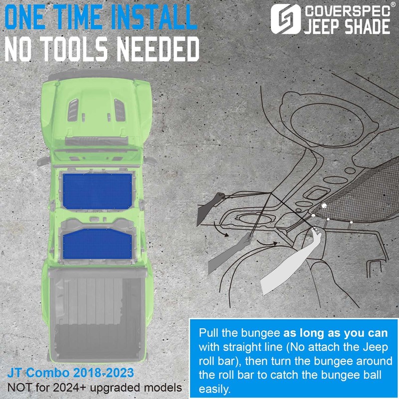 Coverspec JT Top Sun Shade Roof Compatible with Jeep Gladiator