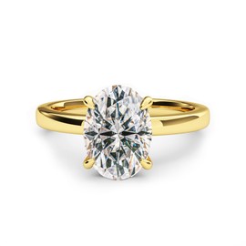 VISDIV 3CT Sterling Silver Engagement Rings AAAAA Cubic Zirconia CZ Wedding Promise Bands For Women Oval Solitaire Simulated Diamond Silver/Gold Size 5-10 (Gold, 5)