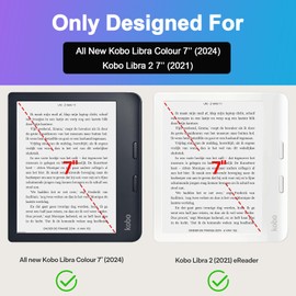 Caweet Screen Protector for Kobo Libra Colour 7 Inches 2024/Kobo Libra 2 E-Reader 7" 2021, Anti-Glare Premium PET Full-Coverage Matte Protective Film, 2 Pack