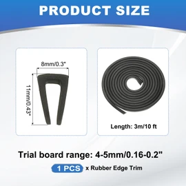 PATIKIL 3/16" Rubber Edge Trim, 10 ft Flexible U Channel Edge Guard Protector for Keen Edge, Sheet Metal, Car Doors, Hatches, Table Corners, Black