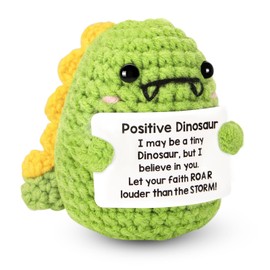 ddLUCK Funny Easter Basket Essentials Stuffers, Mom Gifts, Mini Positive Crochet Dinosaur Decor, Appreciation Gift for Women Men Grandma Friends Teacher Coworker Employee Boss