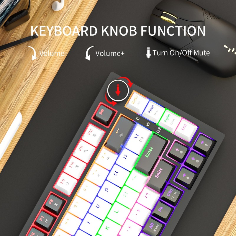 Newmen GM326 Wired Mechanical Keyboard,75% Percent Mini Backlit Hot Swappable