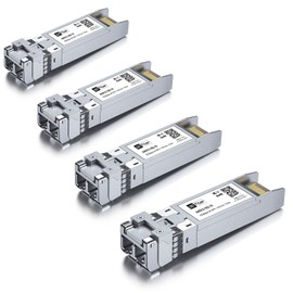 H!Fiber.com Pack of 4, 10GBASE-LR SFP+ Transceiver, SFP+ to LC, 10G Singlemode Module Compatible with Cisco SFP-10G-LR, MA-SFP-10GB-LR, Ubiquiti UniFi UF-SM-10G, Mikrotik S+31DLC10D, Netgear AXM762...