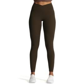 Aoxjox High Waisted Workout Leggings for Women Cross-Waist Crossover Tummy Control Trinity Buttery Soft Yoga Pants 26" (Mulch, Small)