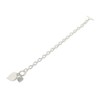 Sterling Silver Bracelet with Double Heart Tag with Bars and