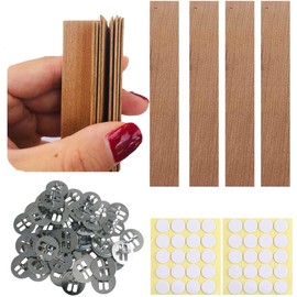 Upgraded Thick Wooden Candle Wicks 5.1 X 0.5 Inch Natural Candle Wood Wicks with Stand Candle Cores for DIY Candle Making Craft Smokeless Wood Wicks for Candle Making