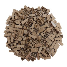 Q-BRICKS Classic Building Blocks Box | Pack of 300 Basic Building Blocks in 5 Shapes | Colour: Grey Beige | Packed in a Reusable Box | 100% Compatible | Made in the EU