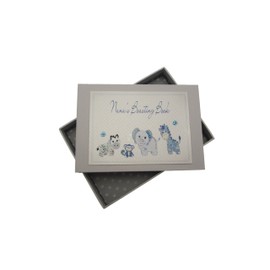 White Cotton Cards Nana's Boasting Book Tiny Photo Album Toys Range (Blue),12.5x17.5x2.5 cm