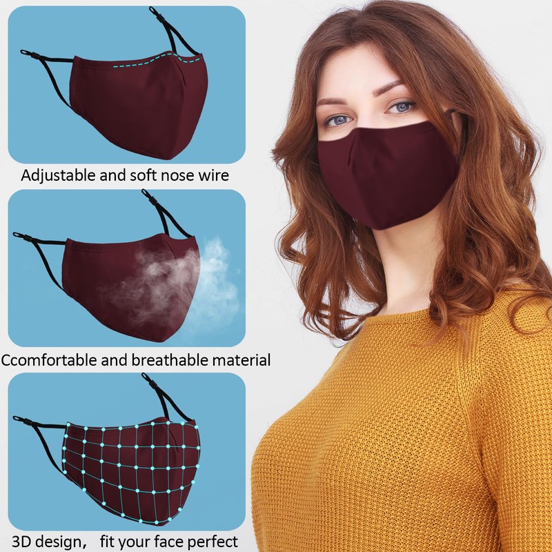 18 Pack Reusable Cloth Face Masks Washable Cotton Face Mask