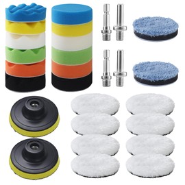 Pack of 28 80 mm Polishing Sponges Pads, Polishing Set, Polishing Attachment Cordless Screwdriver Car Set, for Polishing Machine for Polishing, Grinding, Waxing