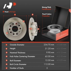 A-Premium Front Vented and Rear Solid Disc Brake Rotors + Ceramic Pads Kit Compatible with Select Volkswagen Models - Jetta 2012-2013 2.0L, 12-PC Set