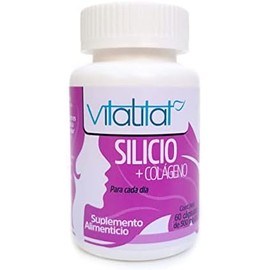 Silicio  Colágeno  Revitaliza tu piel  Fortalece tendones, uñas y cabello  Bote con 60 cápsulas de 500 mg cu