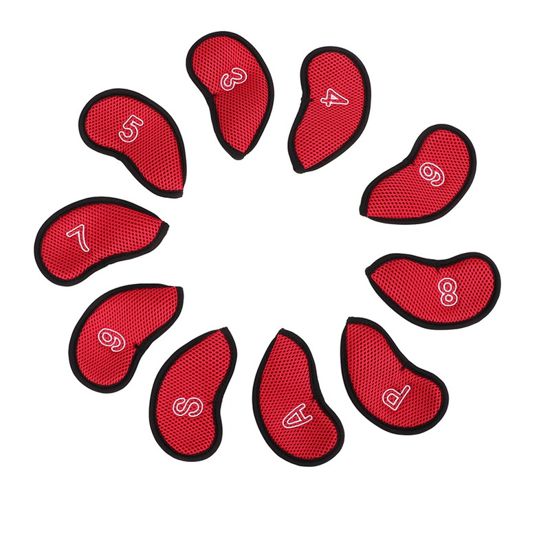 10pcs Golf Iron Covers Set with Numbers Waterproof Golf Head