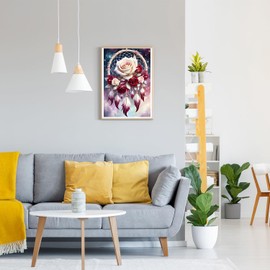 GDYEEH Dream Catcher Diamond Painting Adults, 5D Roses Flowers Diamond Art Pictures Beginners, DIY Round Full Drill Dreamland Diamonds Painting Embroidery Cross Stitch Gifts Home Wall Decor 30 x 40 cm
