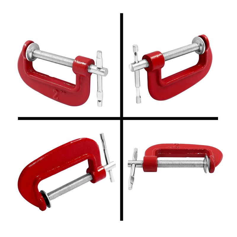 Unlorspy 6Pcs Red C Clamp Set 2 Inch Heavy Duty