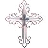 Yamfurvo Antique Wall Mount Layered Cross, Metal Scrolled Wall Art