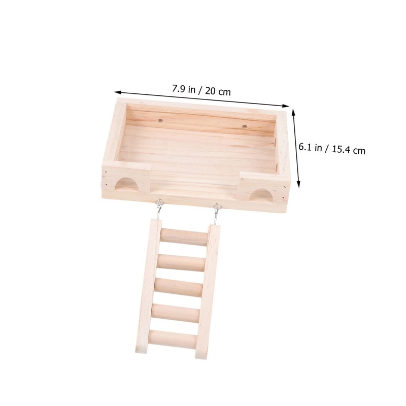 SUPVOX Hamster Climbing Ladder and Standing Platform Natural Design for