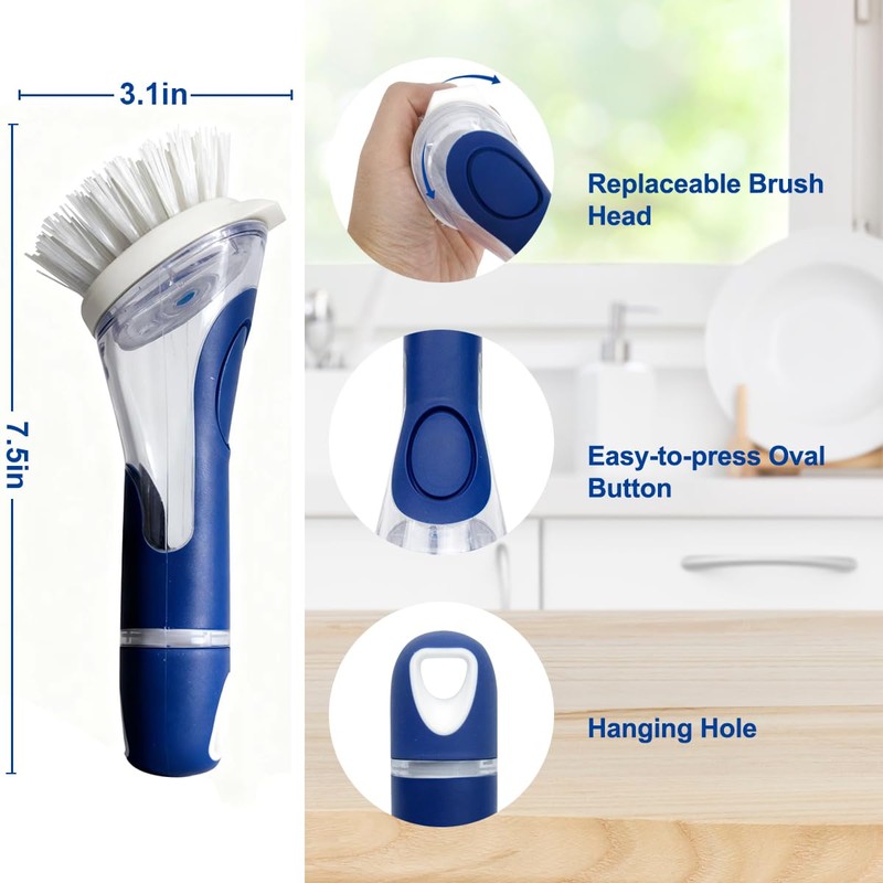 CELOX Dish Brush with Soap Dispenser, Soap Brush for Kitchen