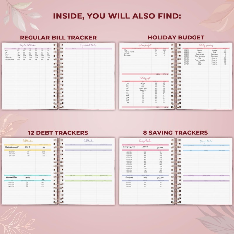 PLANBERRY Large Budget Planner & Monthly Bill Organizer with Pockets