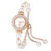 Avaner Women's Bracelet Wrist Watches: Pearls Slim Strap Rosegold Analog