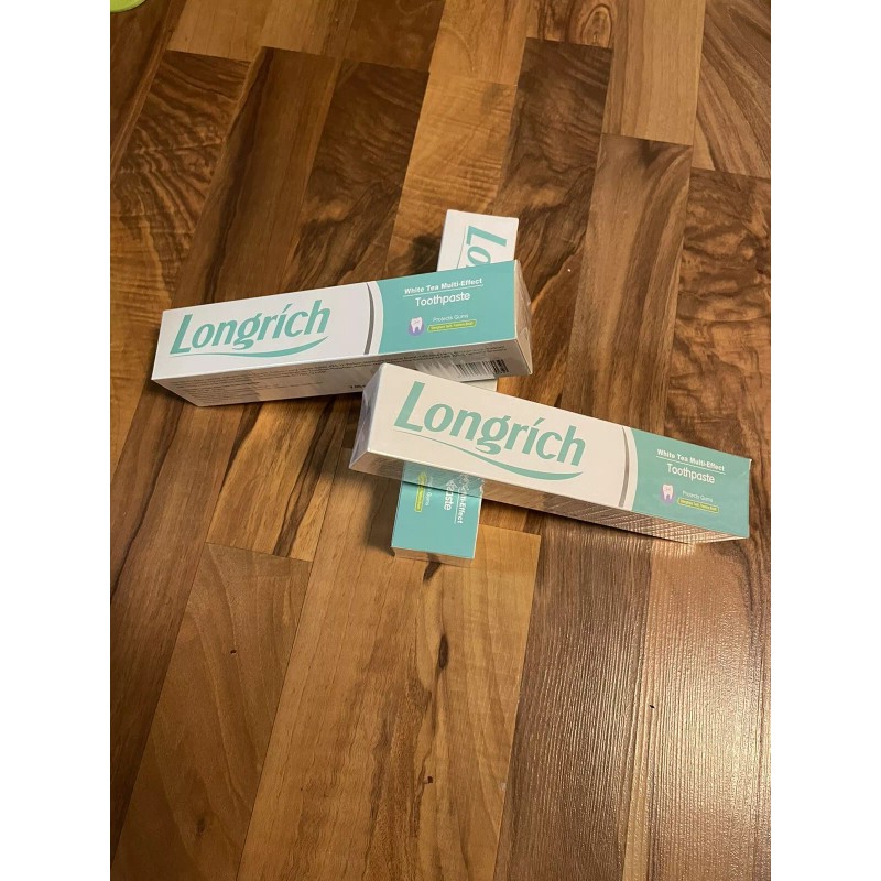 LONGRICH Toothpaste, WhiteTea,Fluoride free,DeepCleaning,3 Pack Jumbo Size 200g