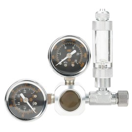 Pssopp CO2 Pressure Regulator CO2 Aquarium Pressure Regulator Valve with 2 Pressure Gauges for Aquarium Systems