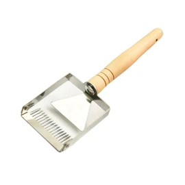 AIMALL Stainless Steel Honey Uncapping Fork with Wooden Handle Beekeeping Tool 17 Tines Honeycomb Scraper for Bee Extraction 9.64in Long 3.54in Wide Head