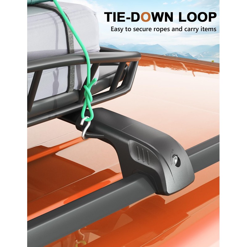 Wonderdriver Lockable Roof Rack Cross Bars 220lbs Compatible with Jeep