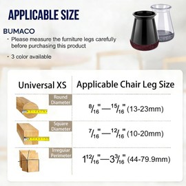 40 Pack Extra Small Chair Leg Floor Protectors Silicone Covers to Protect Floors Universal XS Clear Fit (8/16"-15/16")
