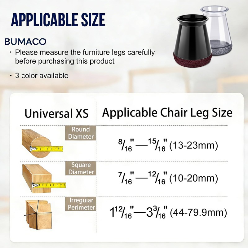 40 Pack Extra Small Chair Leg Floor Protectors Silicone Covers