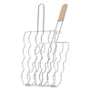 Corn Grilling Basket Stainless Steel Beech Wood Handle Even Heat