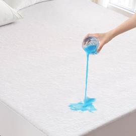 Silkyrest Waterproof Mattress Protector Queen Size, Cotton Terry Mattress Cover with Fitted 6"-18" Deep Pocket, Soft Breathable Mattress Pad, Machine Washable, White