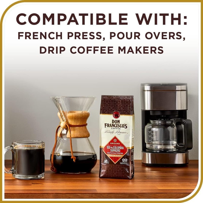 Don Francisco's Premium Blueberry Flavored Ground Coffee: 100% Arabica Beans,