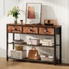 Furologee Entryway Table, 38'' Console Sofa Table with 3 Fabric