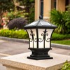 Metal Solar Post Lights Outdoor, LED Post Light Yard Driveway