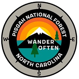 Pisgah National Forest North Carolina - Wander Often - 3.5" Window Car Truck Decal Sticker Vacation Souvenir Travel Adventure Novelty Theme