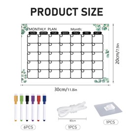 YSOOUA Weekly Planner Wipe Clean Acrylic Glass Weekly Planner for Household Plan 30 x 20 cm Memo Board with 6 Whiteboard Pens Household Plan for Hanging To Do List for Household (B)