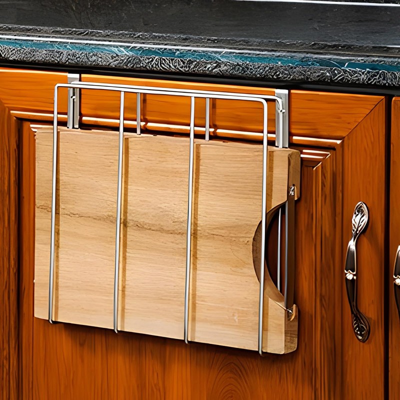 DOERDO Stainless Steel Hanging Chopping Board Rack Kitchen Organizer Metal