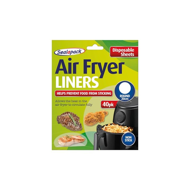 Sealapack Air Fryer Liners, Round 20cm, 40 Sheets - Non