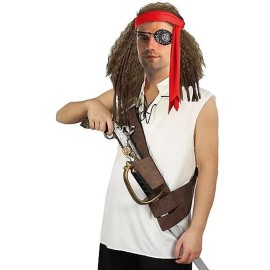 HM Smallwares LTD Pirate Sword and Gun Belt Holder Baldric Leatherlike One Size Fits Most Adults