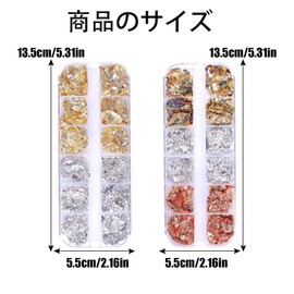 Nail Gold Foil Silver Foil Flakes 2 Case Gel Nail Resin Parts Nail Foil Hologram Gold Silver Rose Gold Ultra Thin Glitter Foil Nail Art Dego Parts Painting Decoration DIY Craft Material(2 Cases)