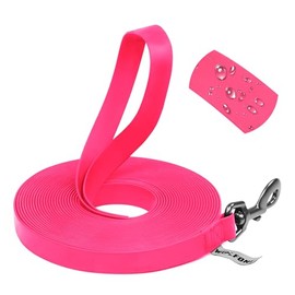 Wolfone Correa Larga Rosa de 10 pies, Resistente al Agua, Correa de Entrenamiento para Perro, Correa Duradera de fácil Cuidado, Apta para recuperación, natación, Camping, Playa, Caza, Caminar