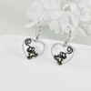 POPLYKE Black Cat Drop Dangle Earrings 925 Sterling Silver Lever